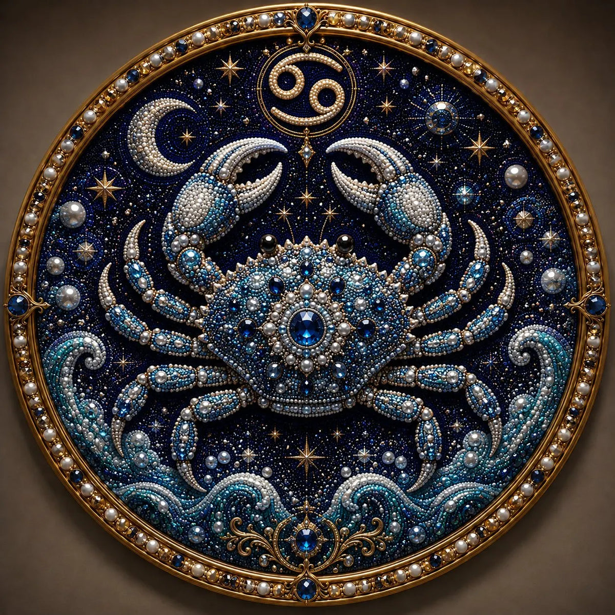 🔥 LAST DAY 49% OFF – ✨ Premium 3D Pearl 12 Zodiac Signs Art Kit | Luxury Flocked Canvas with Scratch-Resistant Non-Fading Pearl Beads DIY Handmade Astrology Decor ♈🌙💎