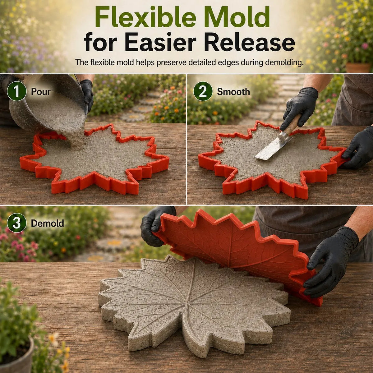 💥 LAST DAY 49% OFF – 🌿 Reusable Decorative Garden Stepping Stone Mold – Make Your Garden Truly One of a Kind (📦 Buy 2, Get Free Shipping)