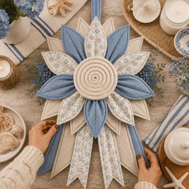 🔥Last Day 50% OFF ✨Quilted Fabric Flower Door Hanger