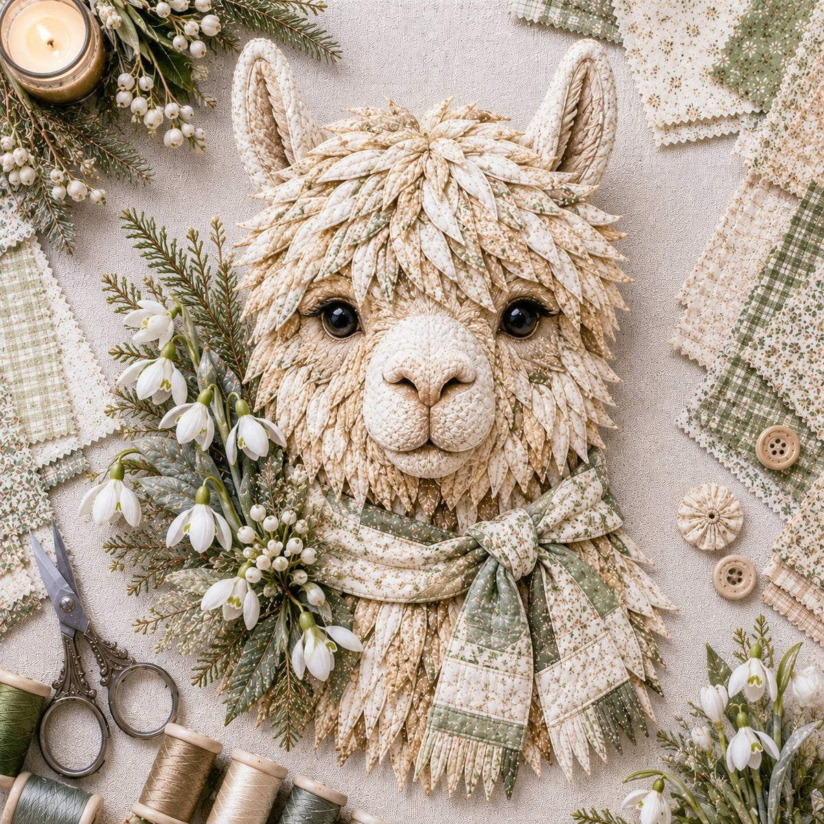⏳ Last Day 49% OFF – 🦙 Beginner-Friendly Autumn Alpaca DIY Wall Hanging Kit | Complete Kit with Pre-Cut Fabrics, Stitching Supplies & Step-by-Step Guide Included 🍂💕