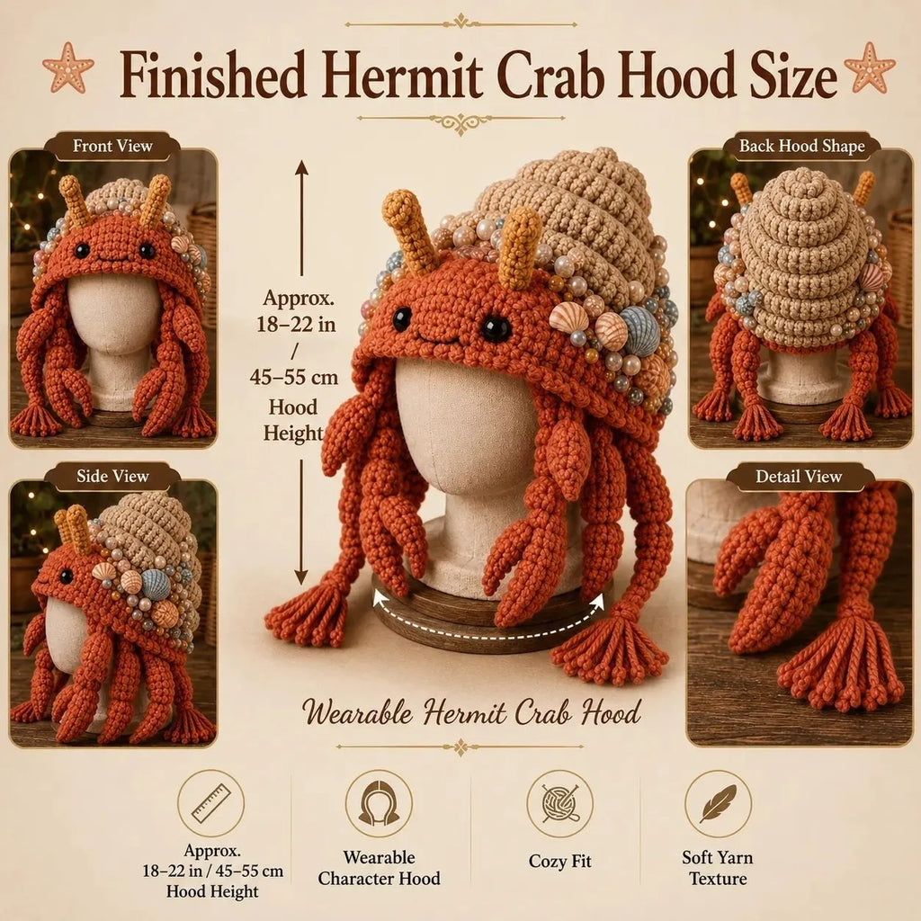 🔥 LAST DAY 49% OFF – 🌊✨ Ocean Series Hood Hat DIY Crochet Kit | Premium Soft Yarn Materials with Step-by-Step Guide DIY Handmade Wearable Ocean Character Hood 🧶🎭✨