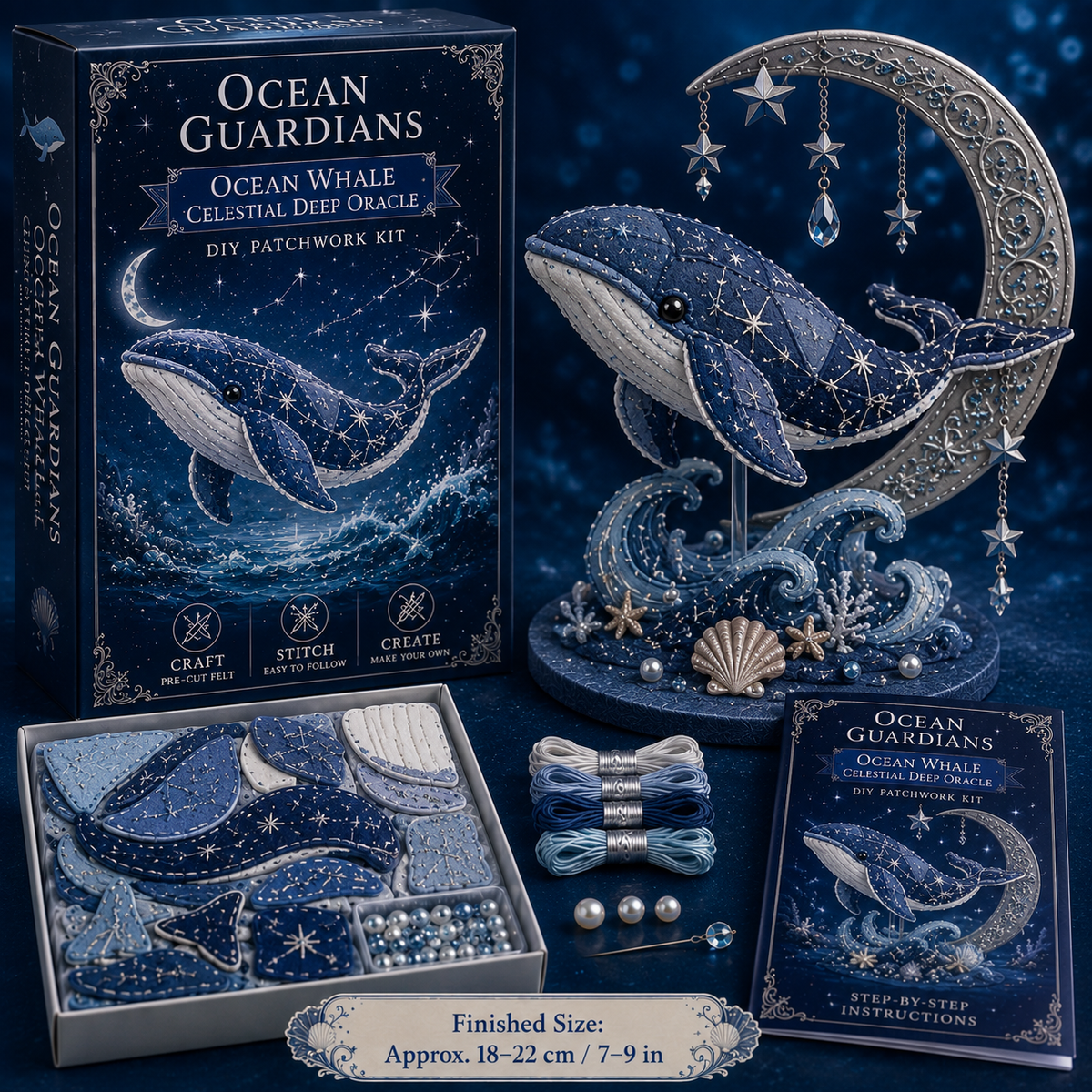 🔥LAST 4 HOURS,BUY 2 GET 1 FREE — Each discount is $8.5🎁 Ocean Guardians DIY Patchwork Kit Collection🌊