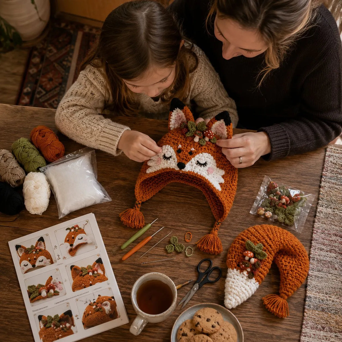 🐉✨ Fantasy Hood Hat DIY Crochet Kit | Premium Soft Yarn Materials with Step-by-Step Guide DIY Handmade Wearable Character Hood 🧶🎭✨