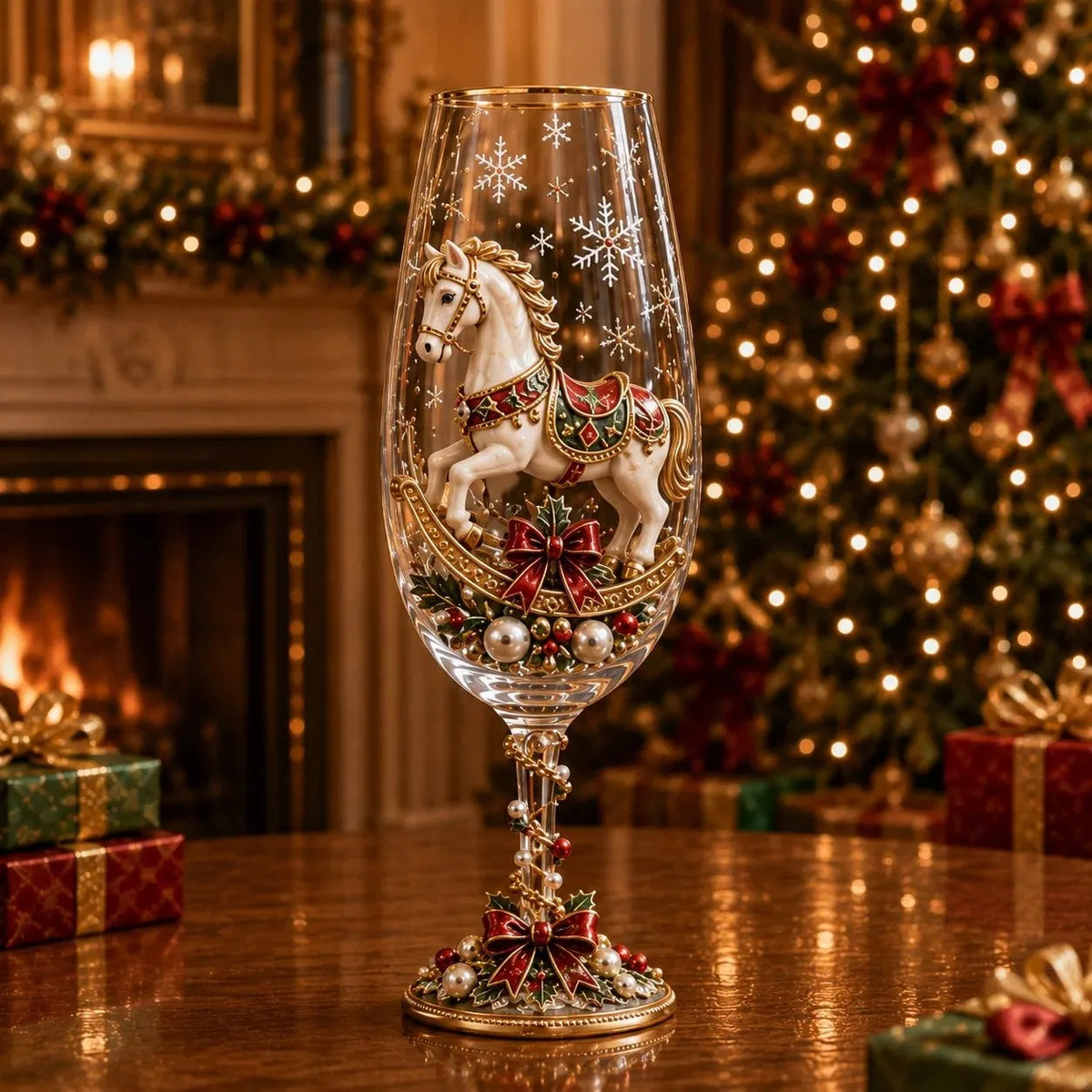 🎁🎭 Nutcracker-Inspired Christmas Collector Champagne Glass Set