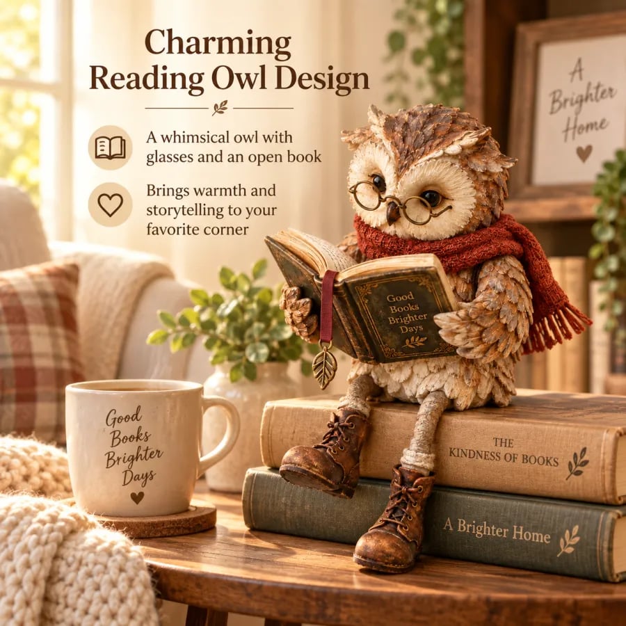 🎄LAST DAY 49% OFF -🦉 Reading Owl Figurine