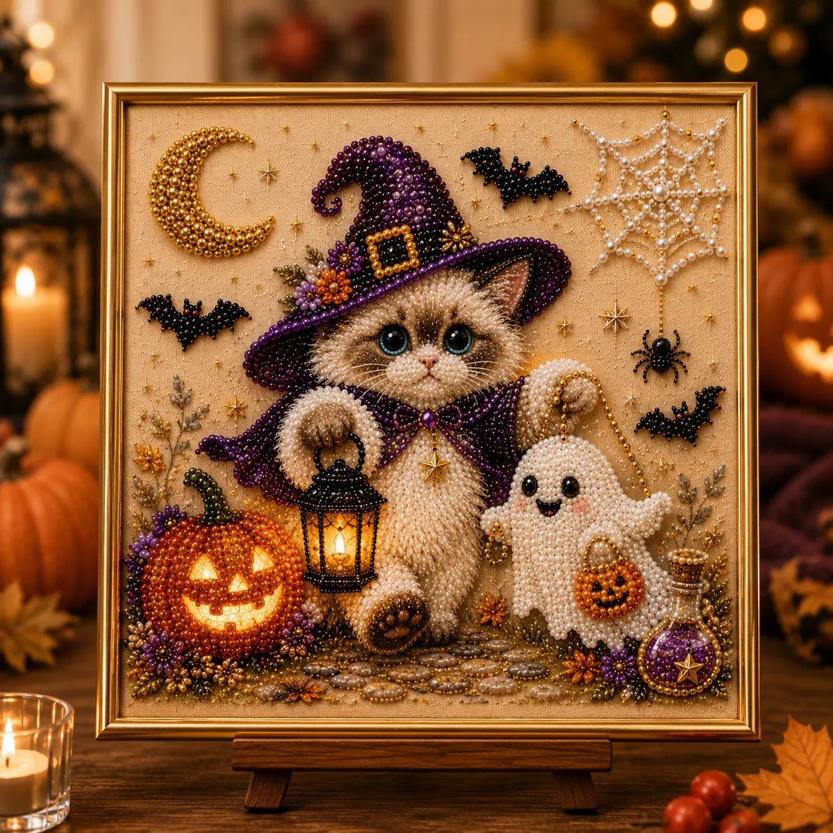 DIY Halloween Cat Pearl Bead Painting Kit 🐈‍⬛🎃 Buy 2 Get Free Shipping📦
