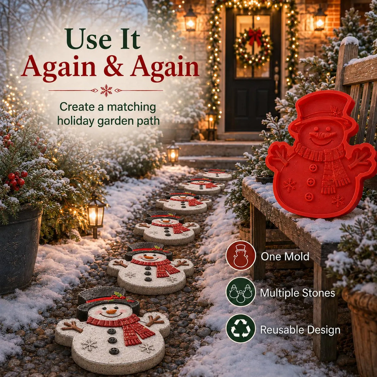 💥 LAST DAY 49% OFF – ☃️ Reusable Snowman Garden Path Maker – Make Your Winter Garden Truly One of a Kind (📦 Buy 2, Get Free Shipping)