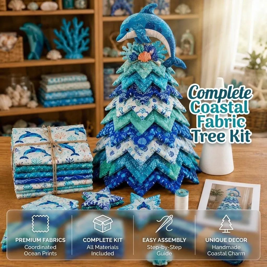 🔥 Last Day: 49% Off – 🌊 "Ocean Dream" Layered Fabric Tree DIY Kit | Create a freestanding coastal-style centerpiece featuring coordinated fabrics and an ocean-themed topper 🐚✨