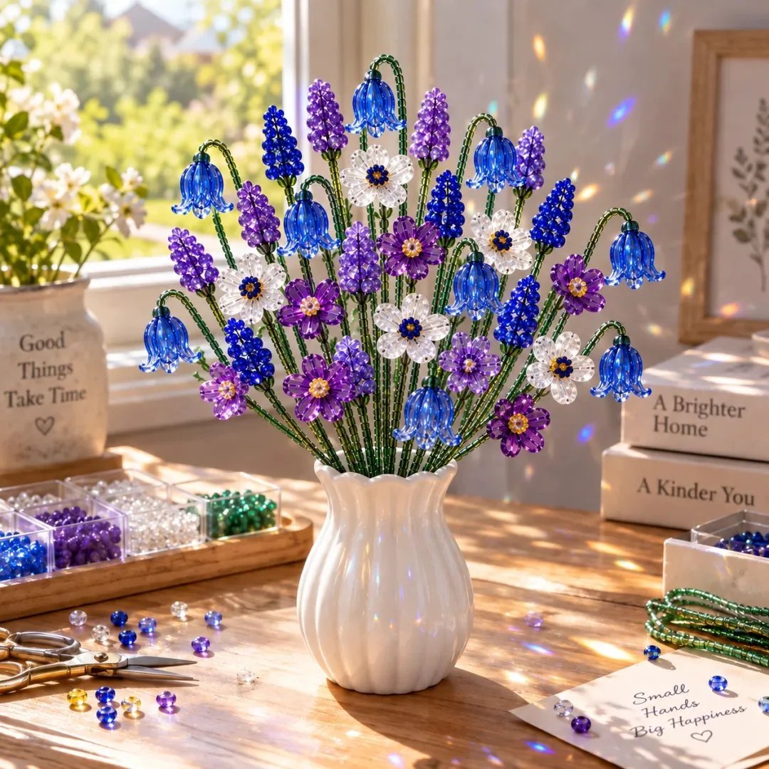 DIY Beaded Wildflower Bouquet Kit – Crystal Flower Craft