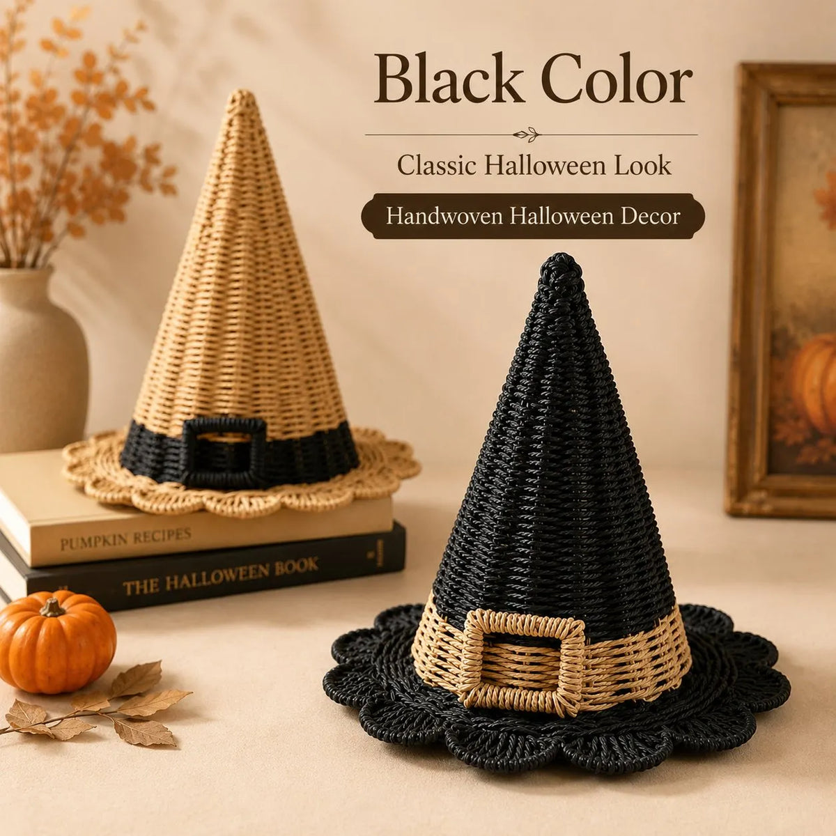 🧙‍♀️ Handwoven Paper-Rope Witch Hat — Add Rustic Magic to Halloween! 🎃