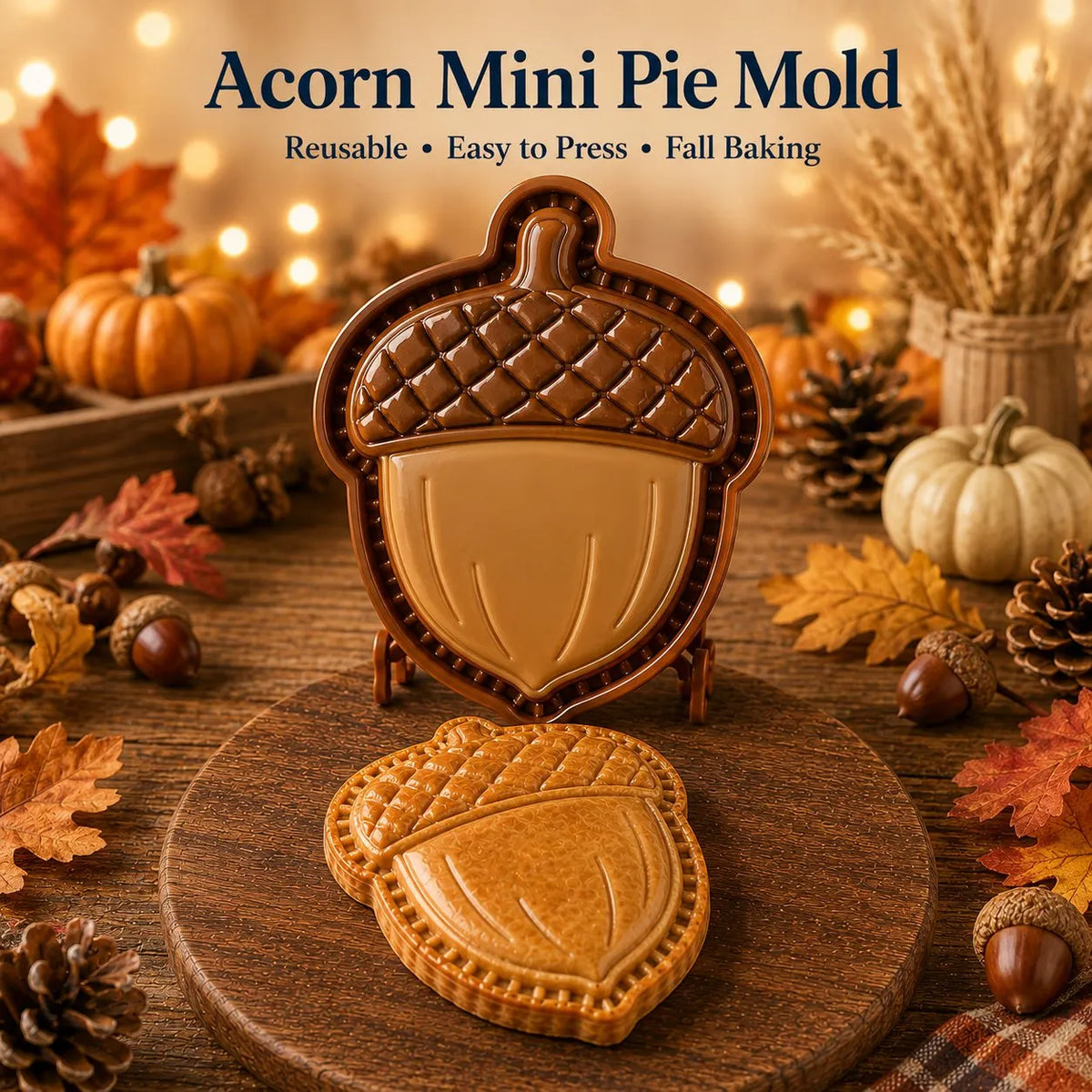 🍂 8-Design Fall Mini Pie Mold Collection | Reusable Embossed Molds for Shaping Detailed Owl, Fox, Turkey, Pumpkin, Acorn & More 🥧✨