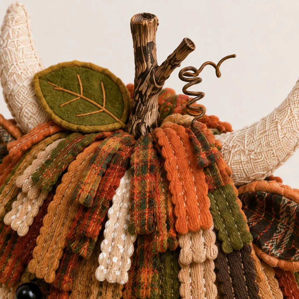 Autumn Highland Cow Pumpkin 3D Fabric Diy Kit
