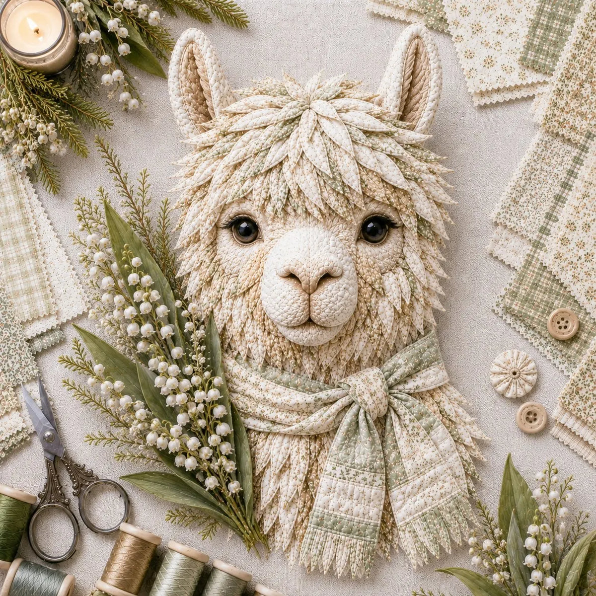 ⏳ Last Day 49% OFF – 🦙 Beginner-Friendly Autumn Alpaca DIY Wall Hanging Kit | Complete Kit with Pre-Cut Fabrics, Stitching Supplies & Step-by-Step Guide Included 🍂💕