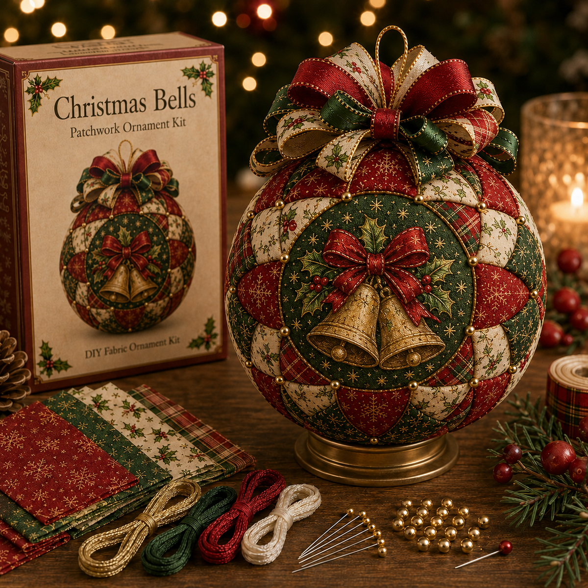 🎄 DIY Christmas Patchwork Ornament Kit