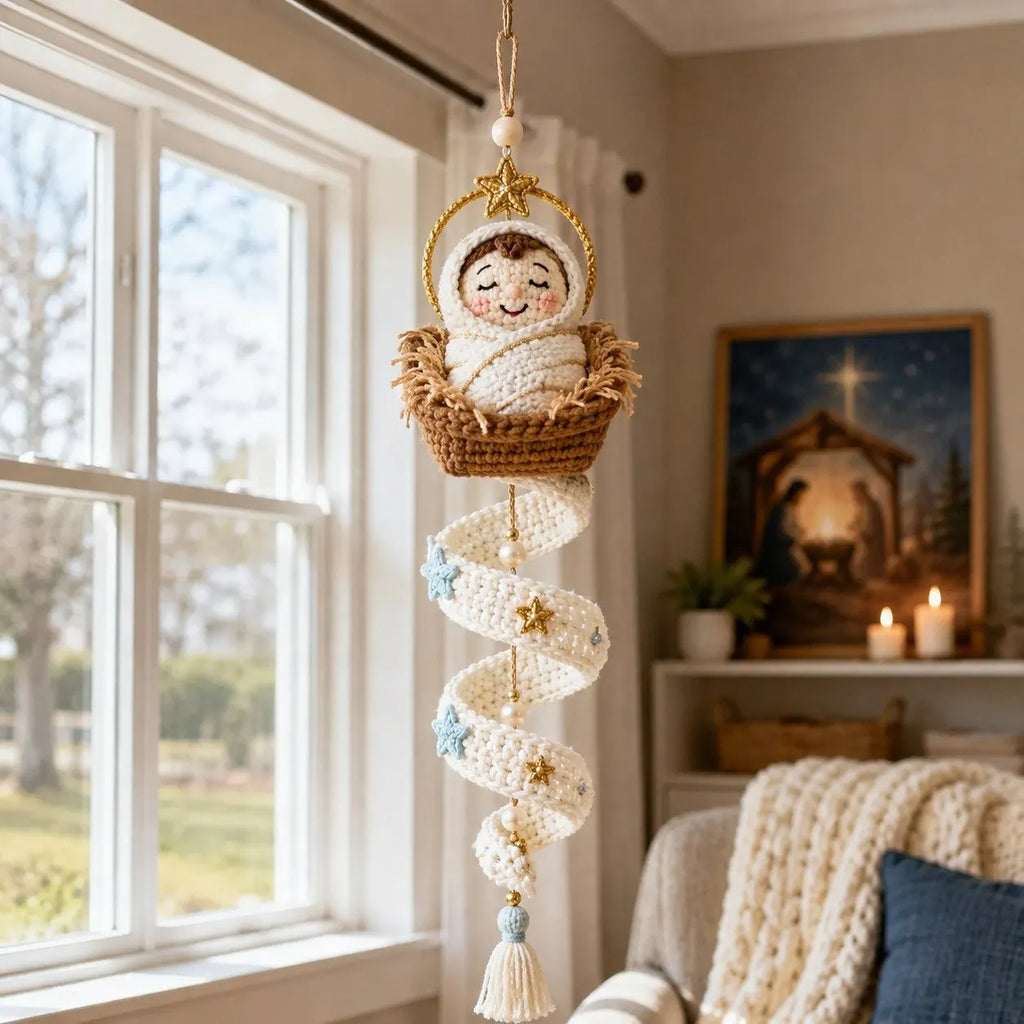 🔥Last Day 49% OFF - 🙏🧵DIY Crochet Blessed Mother Spiral Hanging Ornament Kit