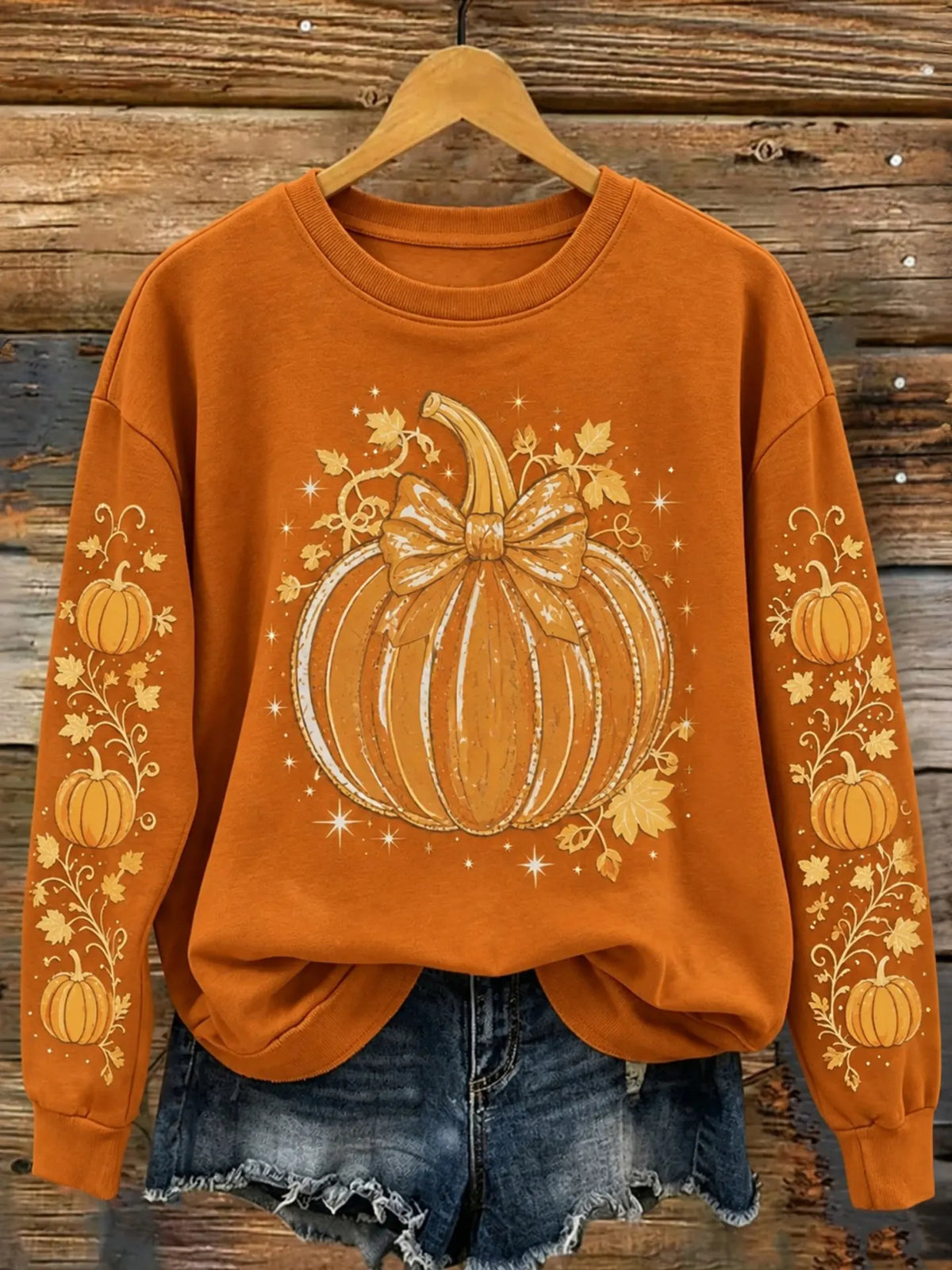 Women's Halloween Pumpkin Print Casual Sweatshirt