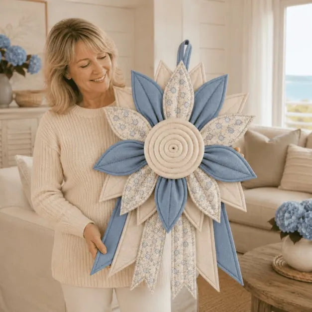 🔥Last Day 50% OFF ✨Quilted Fabric Flower Door Hanger