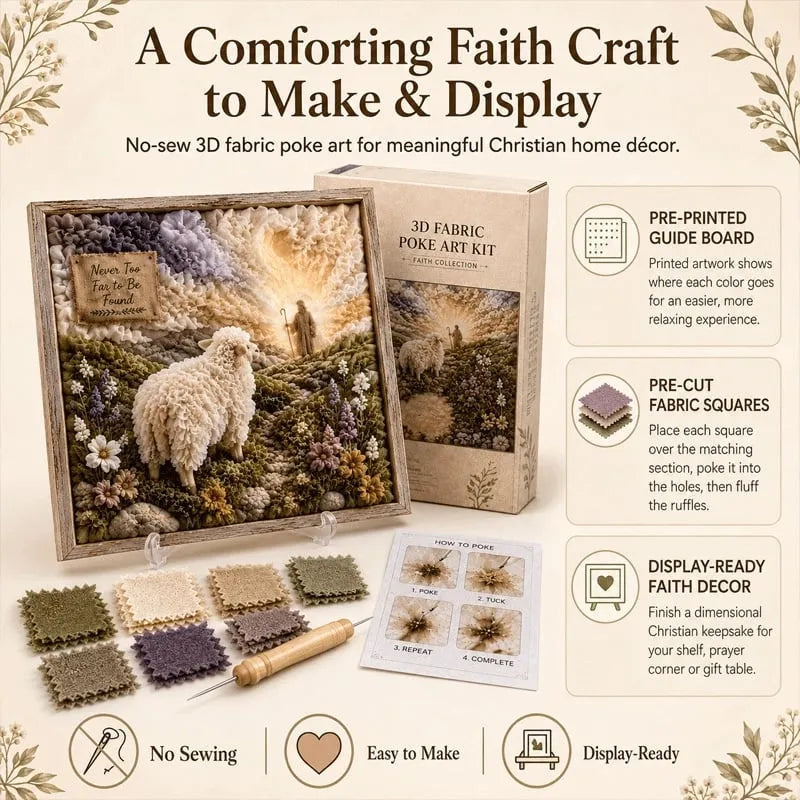 🔥HOT SALE 49% OFF - ✝️3D Christian Fabric Poke Art Kit(📦Buy 2 Free Shipping)