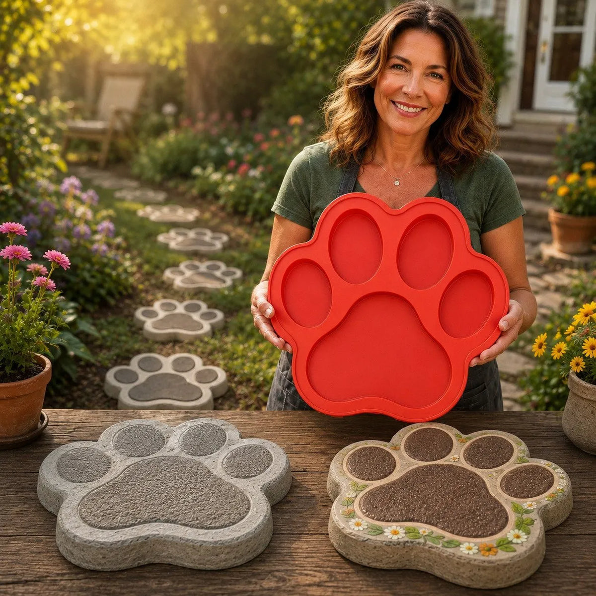 💥 LAST DAY 49% OFF – 🌿 Reusable Decorative Garden Stepping Stone Mold – Make Your Garden Truly One of a Kind (📦 Buy 2, Get Free Shipping)