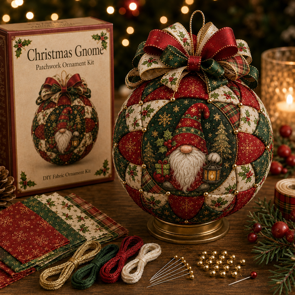 🎄 DIY Christmas Patchwork Ornament Kit