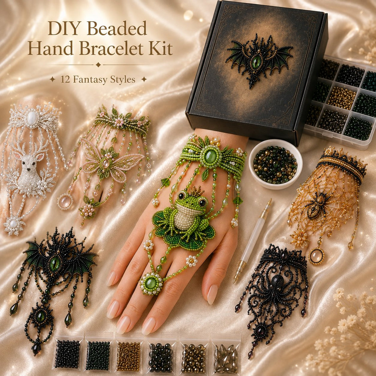 ✨Enchanted Forest DIY Beaded Hand Bracelet Kit,