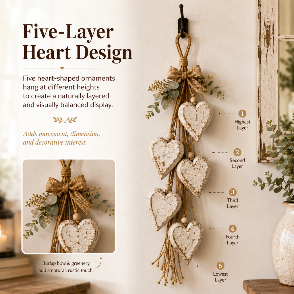 🔥Last Day 45% OFF - 🤎 Hanging Heart Wall Decor