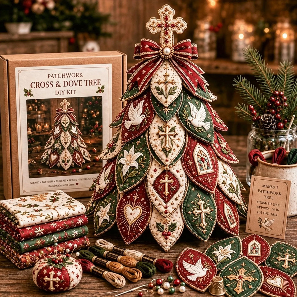 ✝️Religious-Themed Beaded & Quilted Christmas Tree DIY Kit