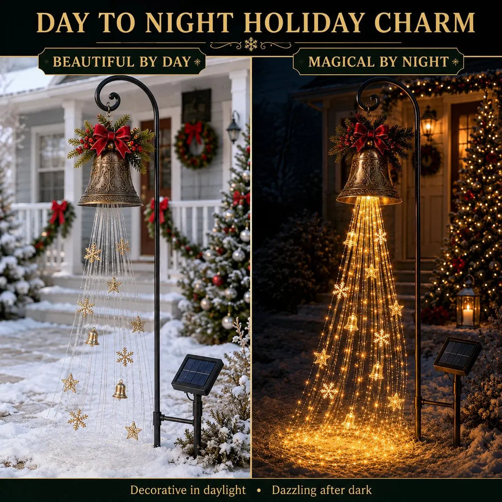 🔥Buy 2 Get 20% OFF🔥🎄 Christmas Bell Cascade Solar Yard Light✨
