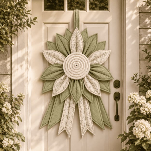 🔥Last Day 50% OFF ✨Quilted Fabric Flower Door Hanger
