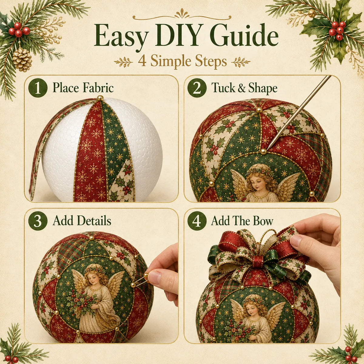 🎄 DIY Christmas Patchwork Ornament Kit