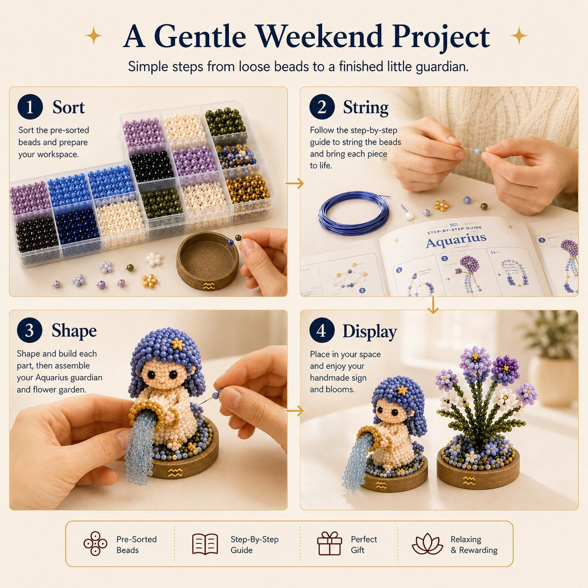 12 Zodiac Signs DIY Beaded Garden Craft Kit