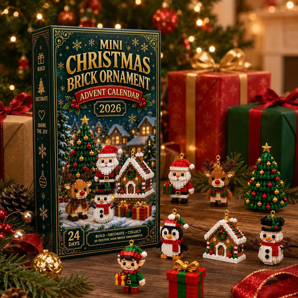 🎄 24-Day Christmas Advent Calendar | 24 Mini Buildable Ornaments with Hanging Loops for Tree Decor