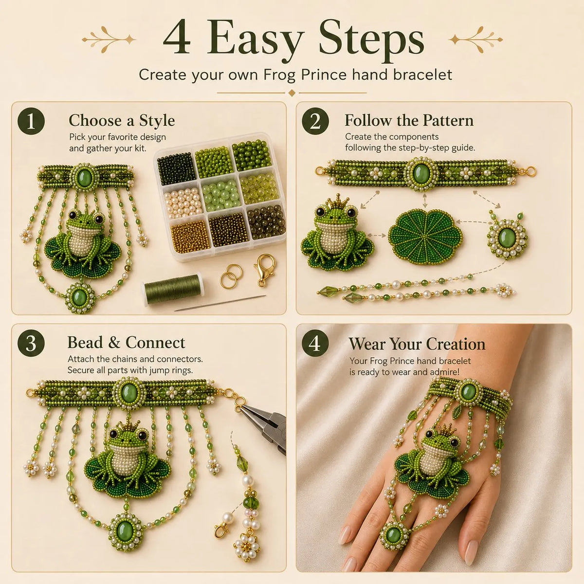 ✨Enchanted Forest DIY Beaded Hand Bracelet Kit,