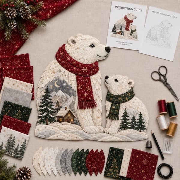 🎄 DIY Christmas Fabric Wall Hanging Kit | Create Your Own Quilted Santa, Angel & More | Cozy Holiday Door Decor for Home & Gift Giving 🎅