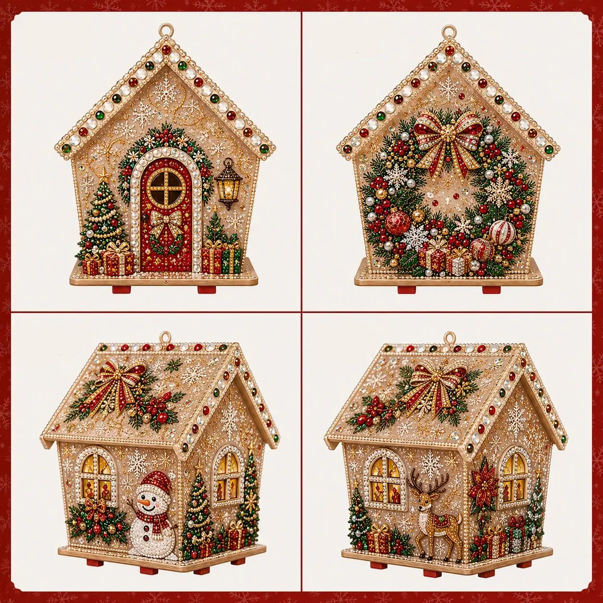 🔥 LAST DAY 49% OFF – 🎄Christmas Pearl Cottage Art Kit | Pre-Cut Wooden Panels, Sparkling Rhinestones, Pearl Beads & Complete Tools for a 3D Holiday House ✨