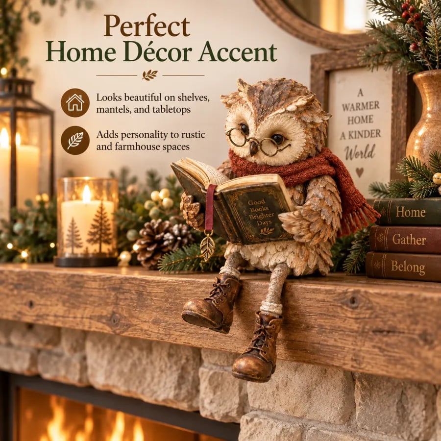 🎄LAST DAY 49% OFF -🦉 Reading Owl Figurine