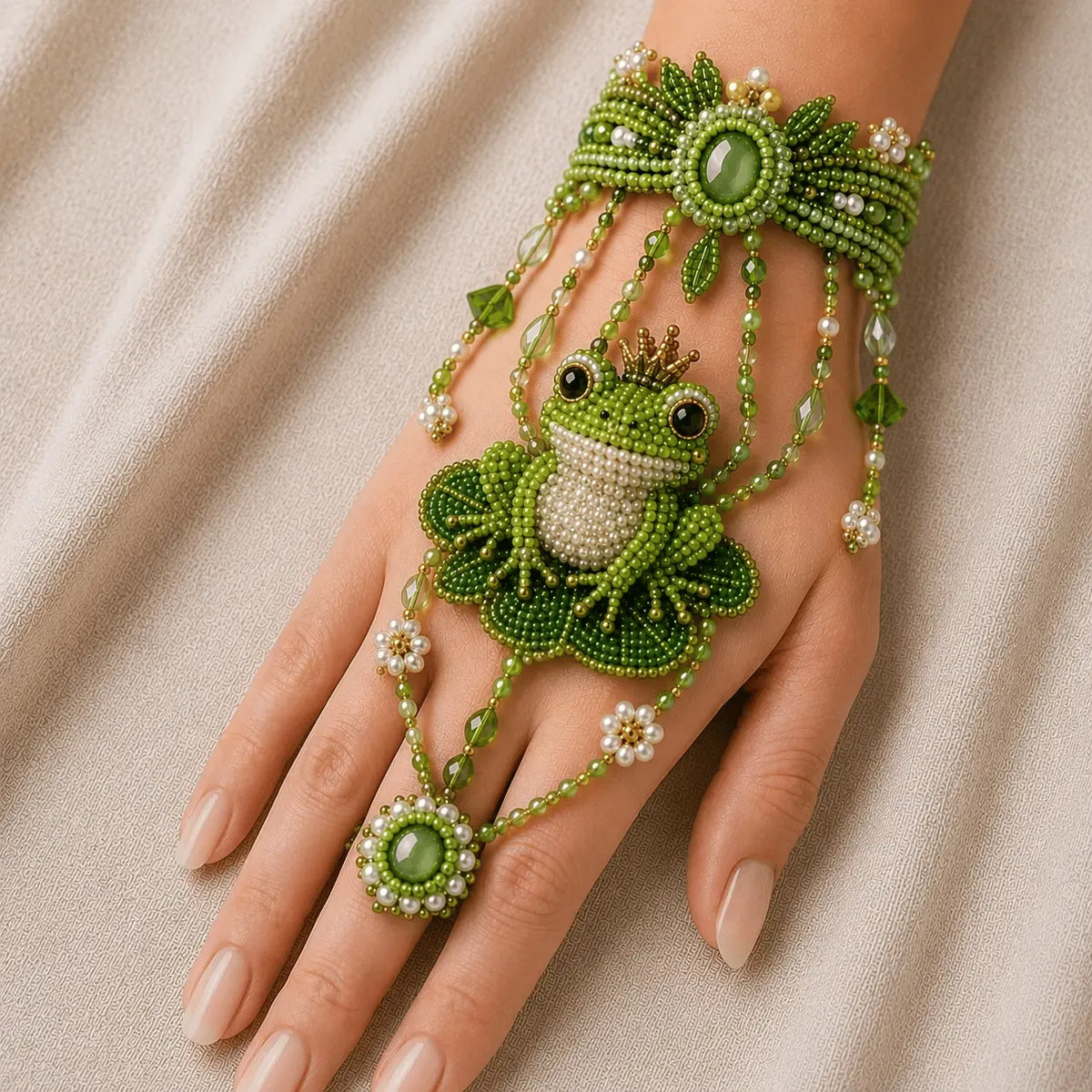 ✨Enchanted Forest DIY Beaded Hand Bracelet Kit,