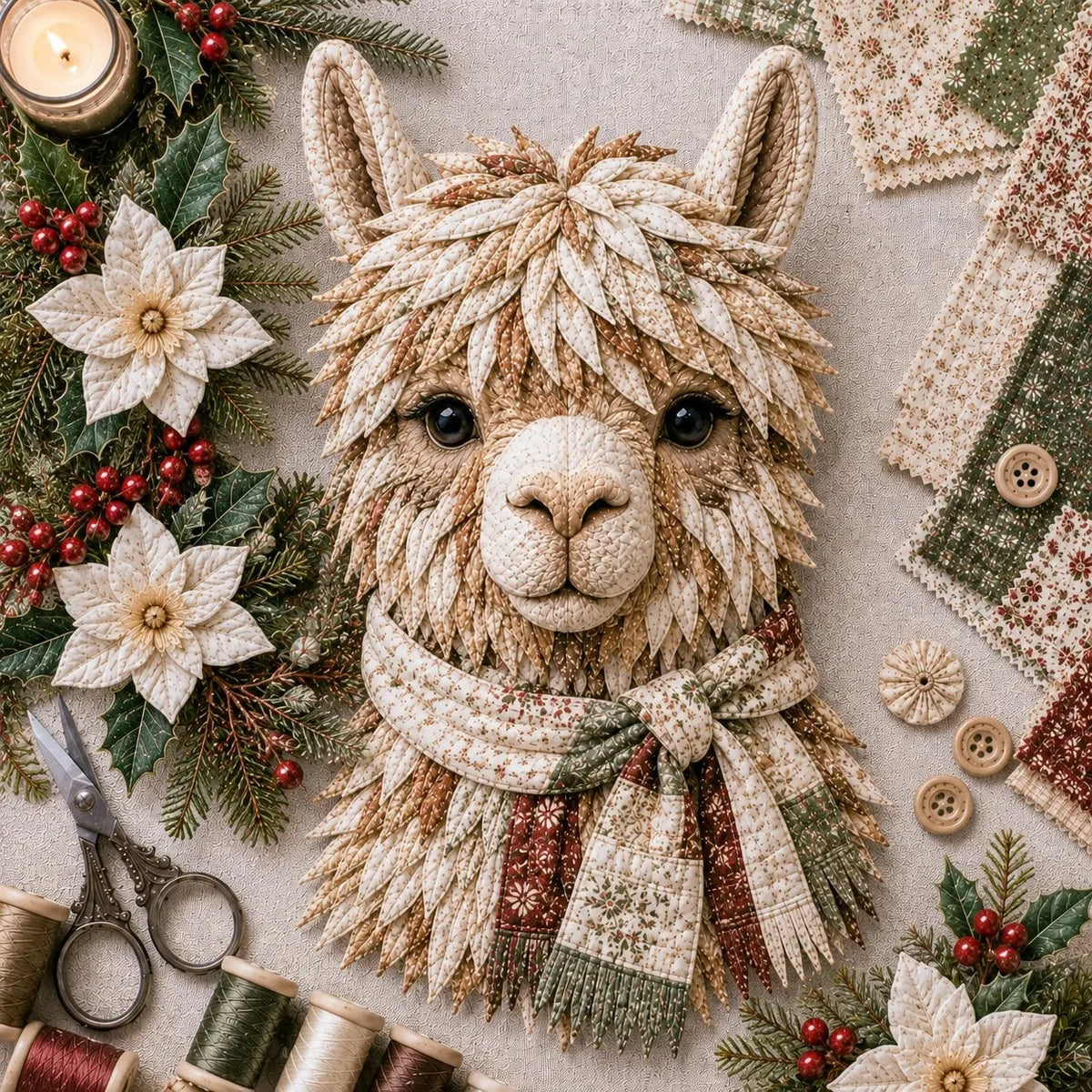 ⏳ Last Day 49% OFF – 🦙 Beginner-Friendly Autumn Alpaca DIY Wall Hanging Kit | Complete Kit with Pre-Cut Fabrics, Stitching Supplies & Step-by-Step Guide Included 🍂💕
