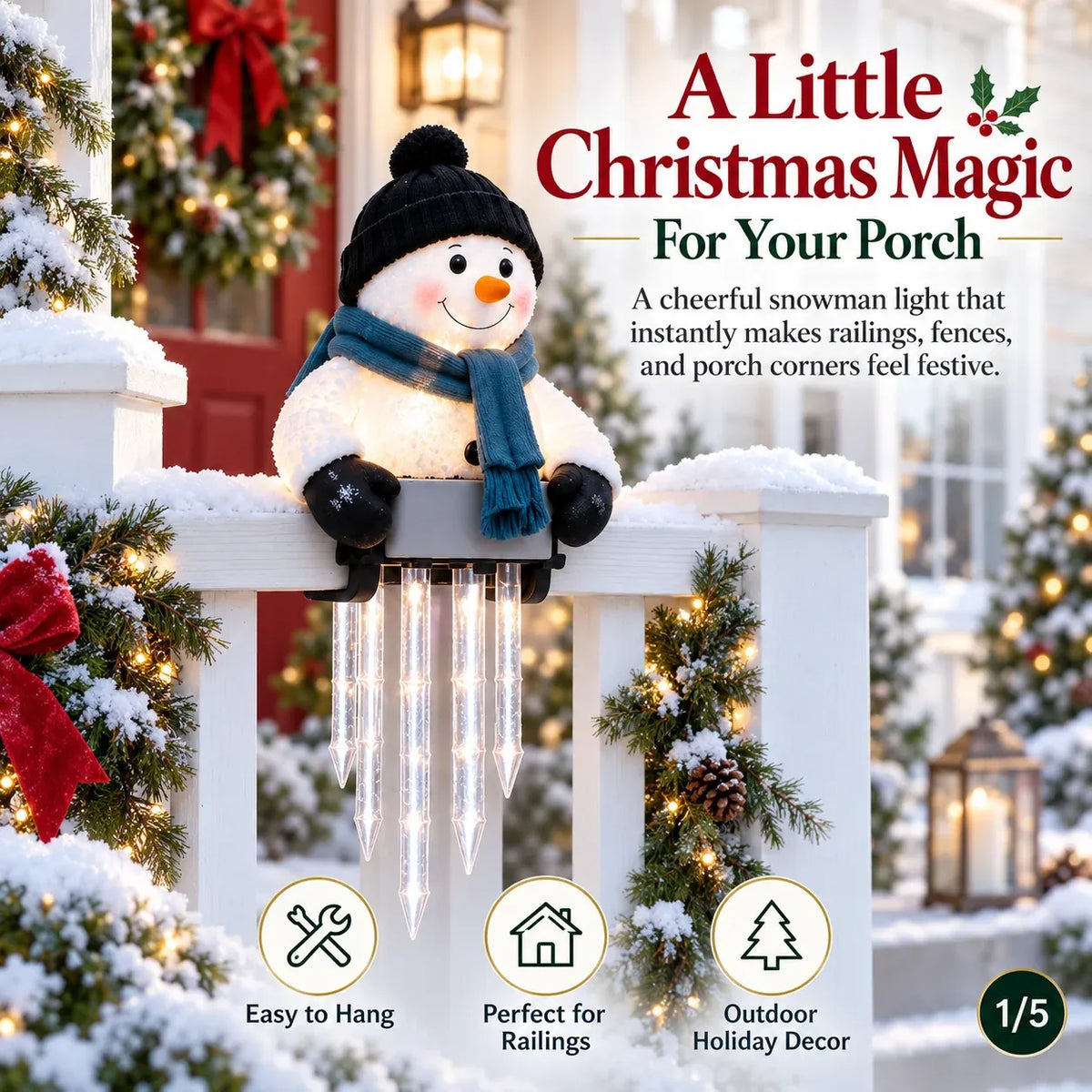 🔥Today 49% OFF🔥☃️WinterGlow Snowman Icicle Light Decor