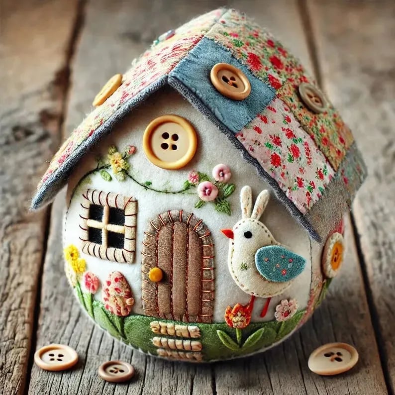 🏡Hot sale 50%OFF 🥚Patchwork Felt Egg House DIY Kit