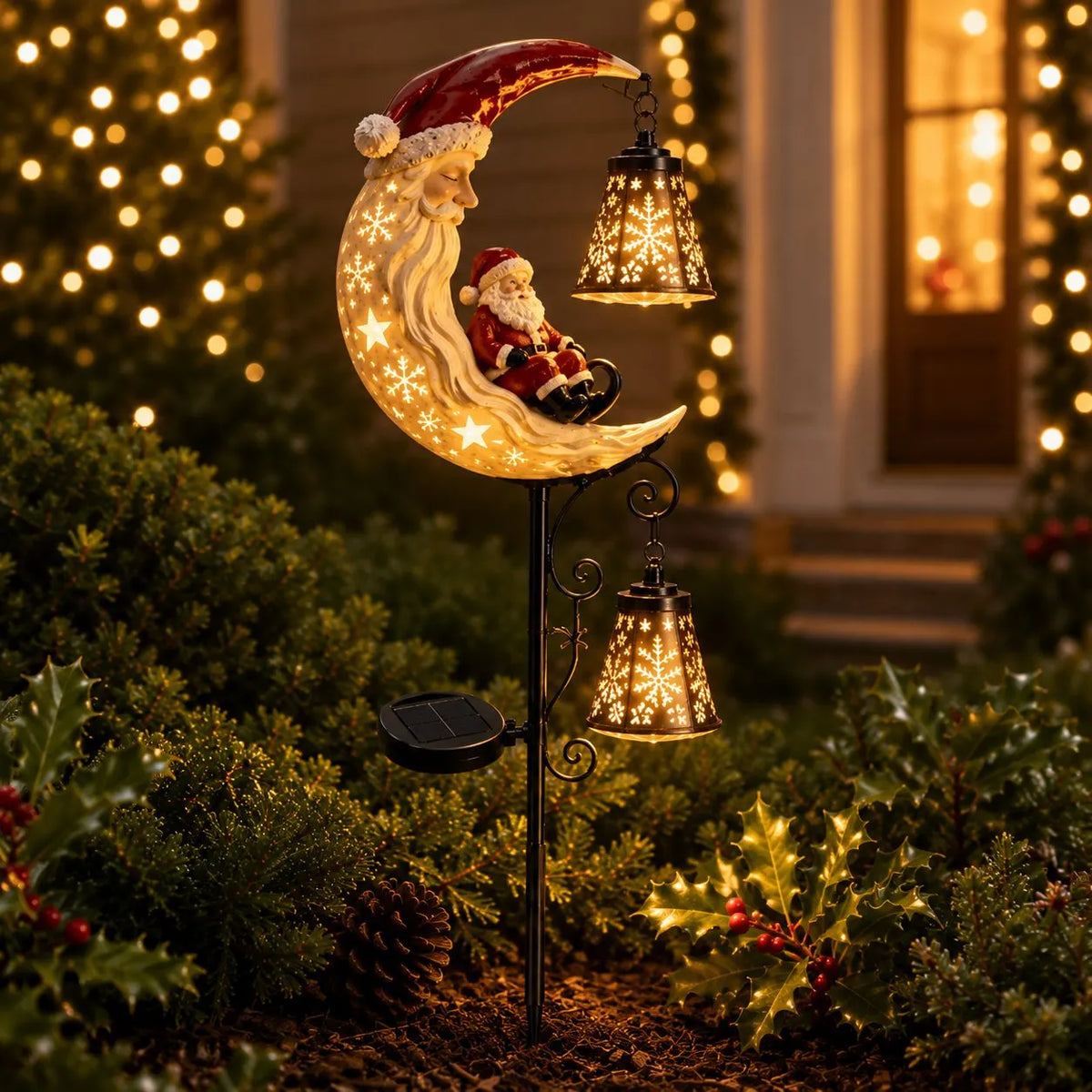 🎅Christmas Early Discount 49% Off - 🔥Santa’s Moonlight Lantern Solar Garden Stake⛄