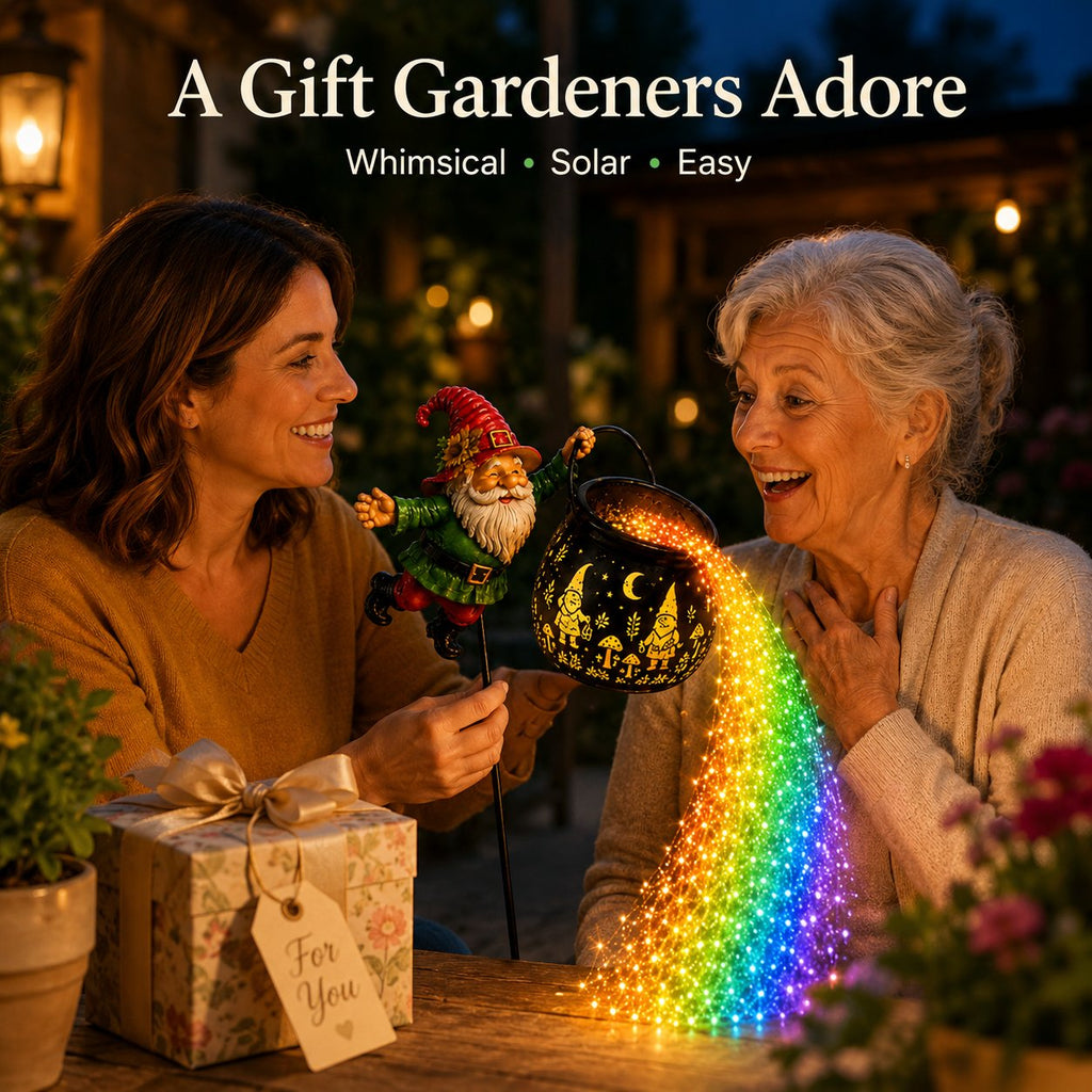 🎁 Today Only: 50% OFF 🌈  Gnome Cauldron Solar Garden Light – Spooky Neon Glow 🧙‍♂️