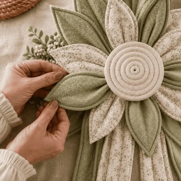 🔥Last Day 50% OFF ✨Quilted Fabric Flower Door Hanger