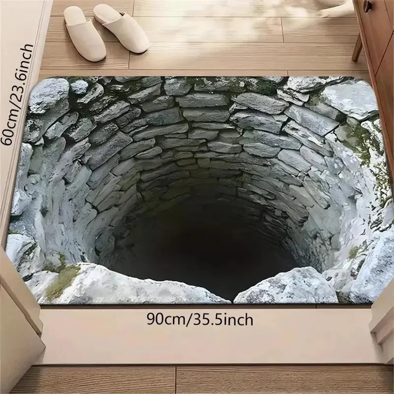 Visual Illusion Endless Abyss Pattern HD Printed Non-Slip Doormat