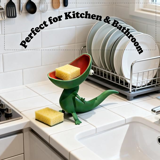 Cute multi-functional lizard stand, monster mouth storage box, soap box