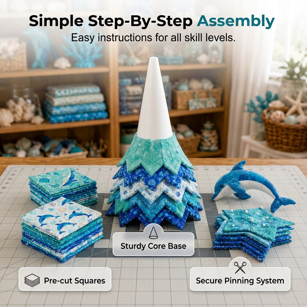 🔥 Last Day: 49% Off – 🌊 "Ocean Dream" Layered Fabric Tree DIY Kit | Create a freestanding coastal-style centerpiece featuring coordinated fabrics and an ocean-themed topper 🐚✨