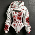 Women's Retro Halloween Bloodstain "i'm Ok It's Not My Blood" Print Hoodie Two-piece Set
