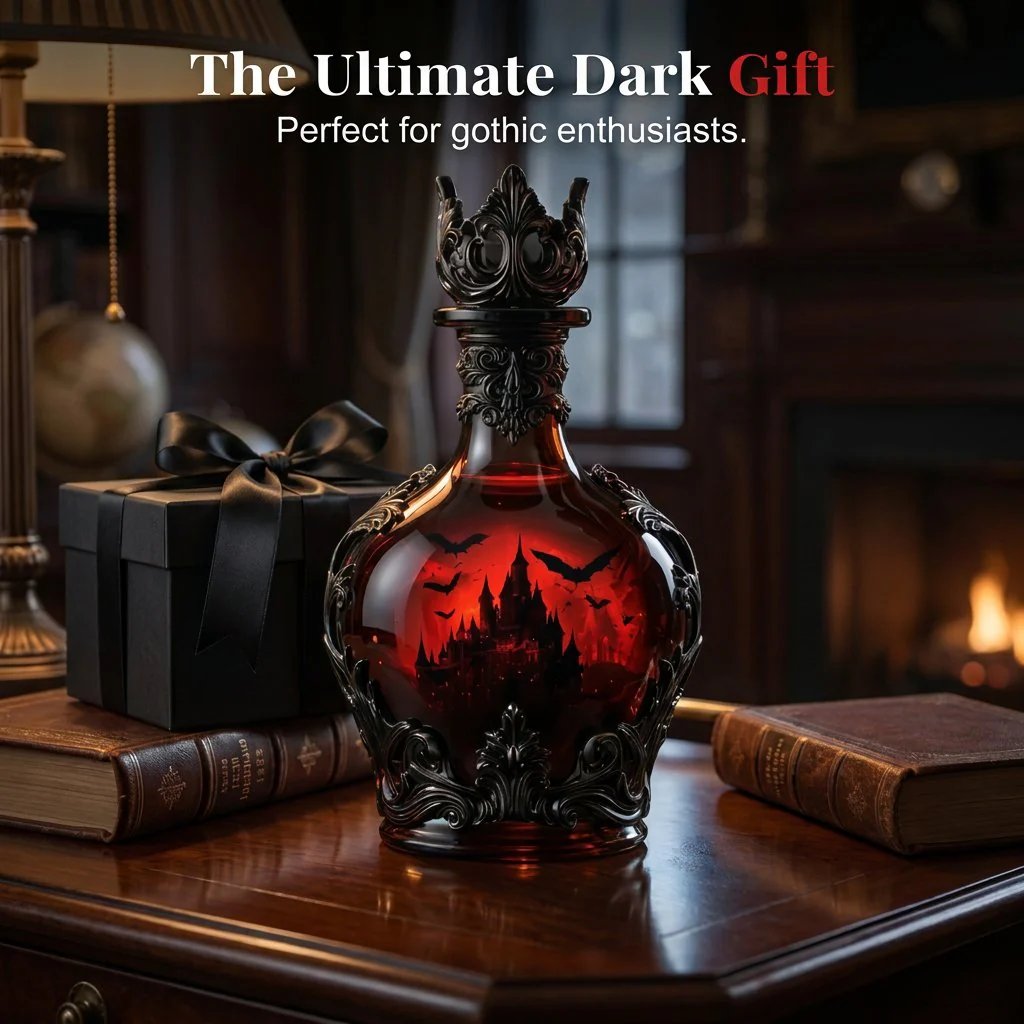 🔥Halloween Magic Potion-Style Whiskey Bottle – Gothic Vampire Elixir Decanter