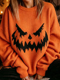 Women's Retro Halloween-themed Printed Sweater