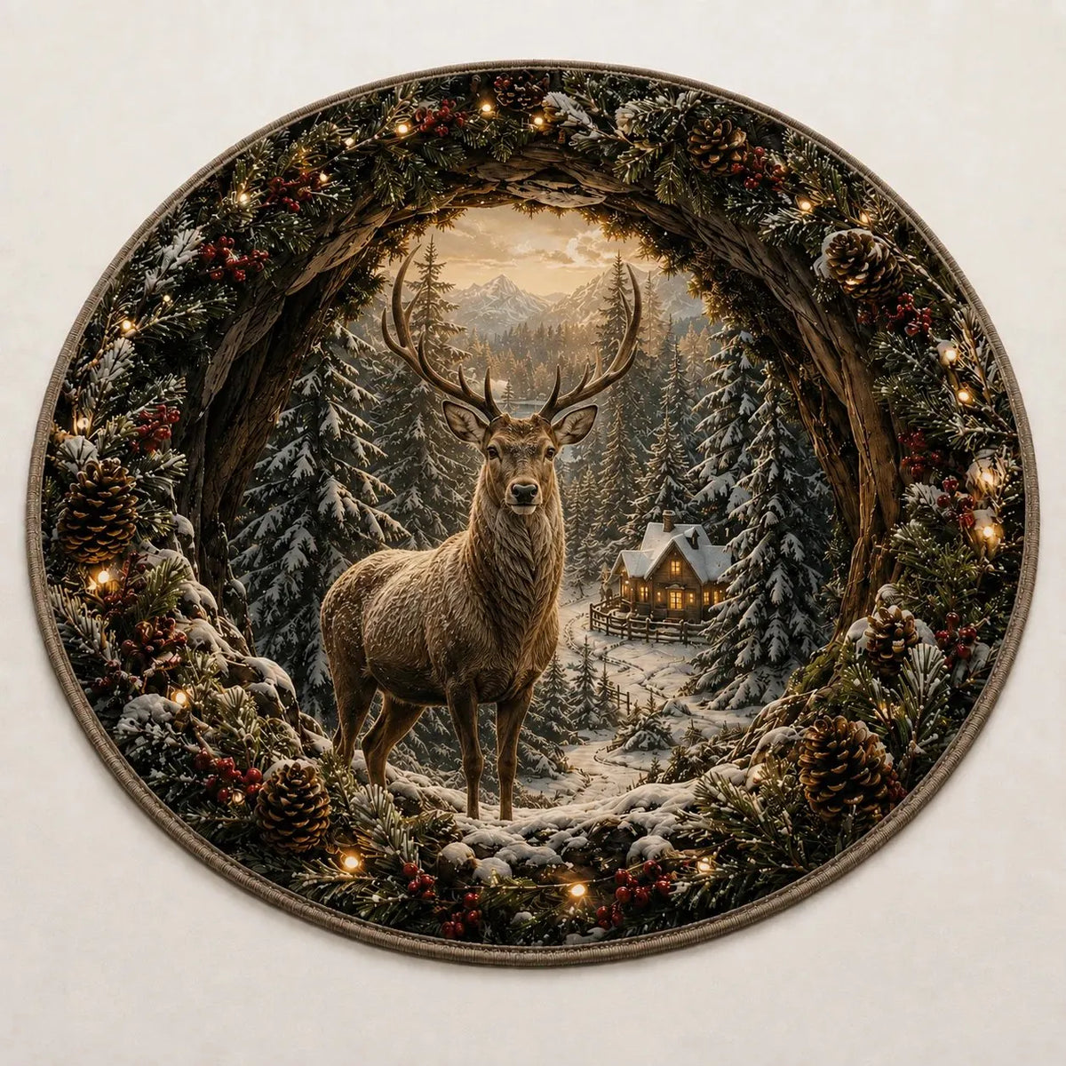 🎄 3D Illusion Christmas Rug – Magical Christmas Portal Floor Decoration